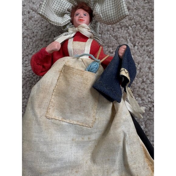 Vintage Cornish Bal Maiden Doll W Bonnet,Apron Shallowpool Handicrafts - Picture 4 of 11